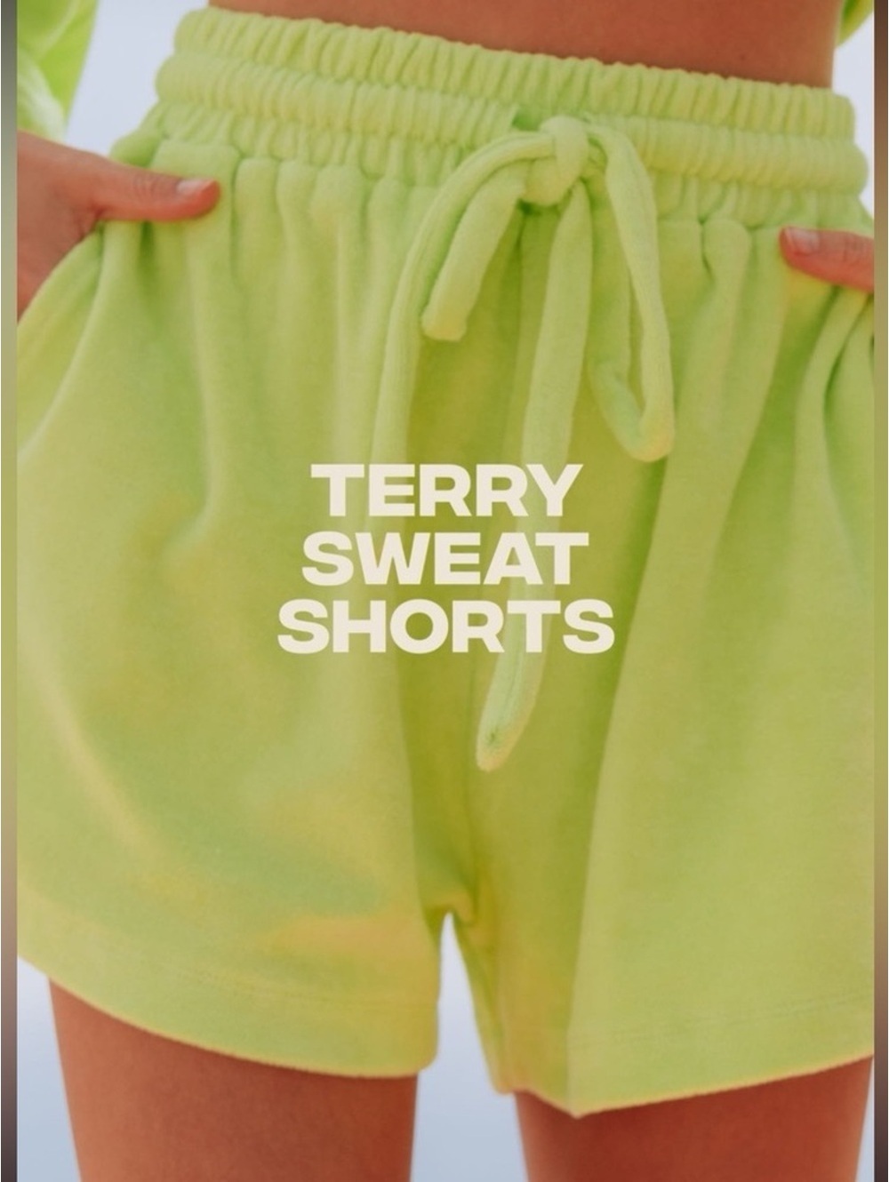 Daily Drills Terry Cloth Towel Sweat Shorts Lounge Yellow Women's Size M/L